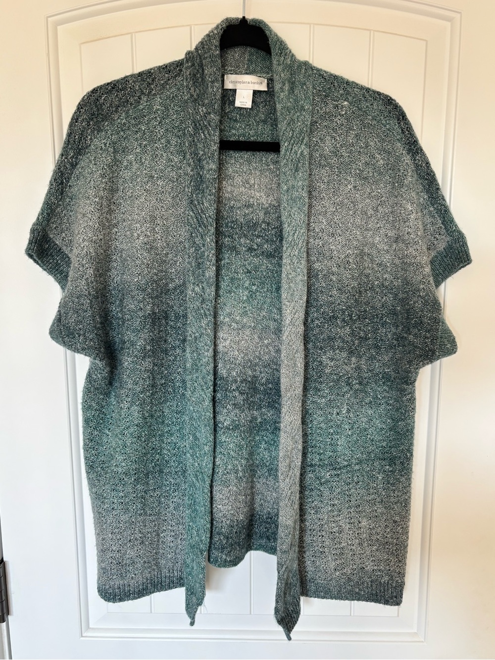 Christopher & Banks Ombre Striped Open-Front Sweater Cardigan